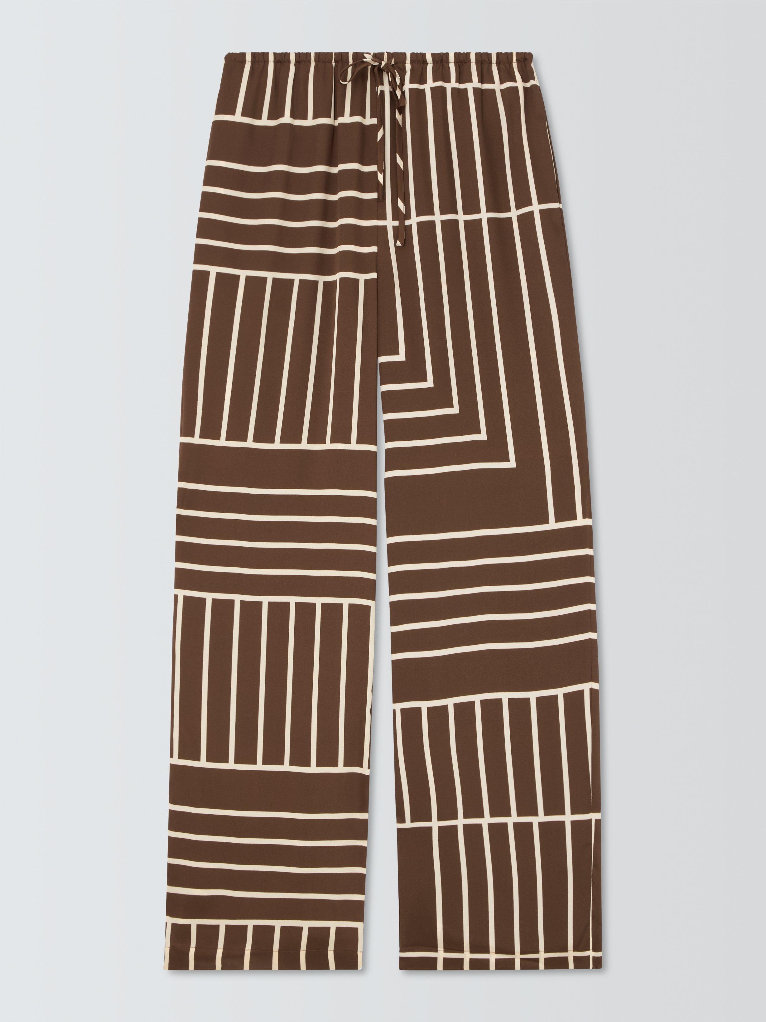 Rails Damani Oversized Check Trousers, Brown/White