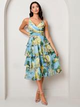 Phase Eight Petite Senita Flower Detail Midi Dress, Eau De Nil