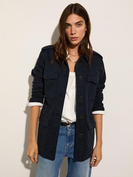Baukjen Drake Organic Cotton Utility Jacket, Classic Navy