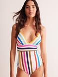 Boden Arezzo Textured Stripe Swimsuit, Multi