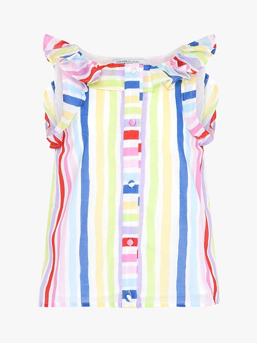 Product image 2 of 5, which shows Olivia Rubin Kids' Lucy Cotton Top, Multi, 8-9 years