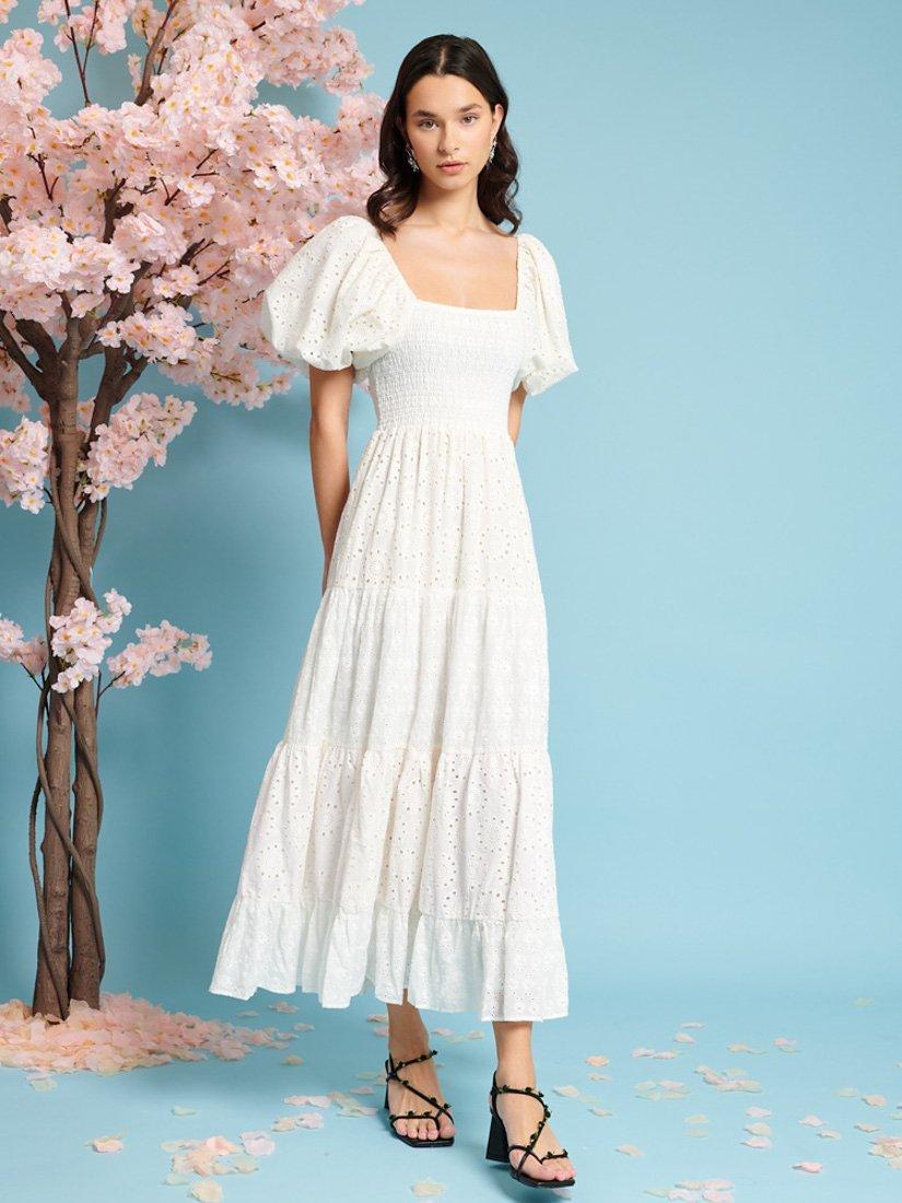 Sister Jane Dancing Blooms Midi Dress, White