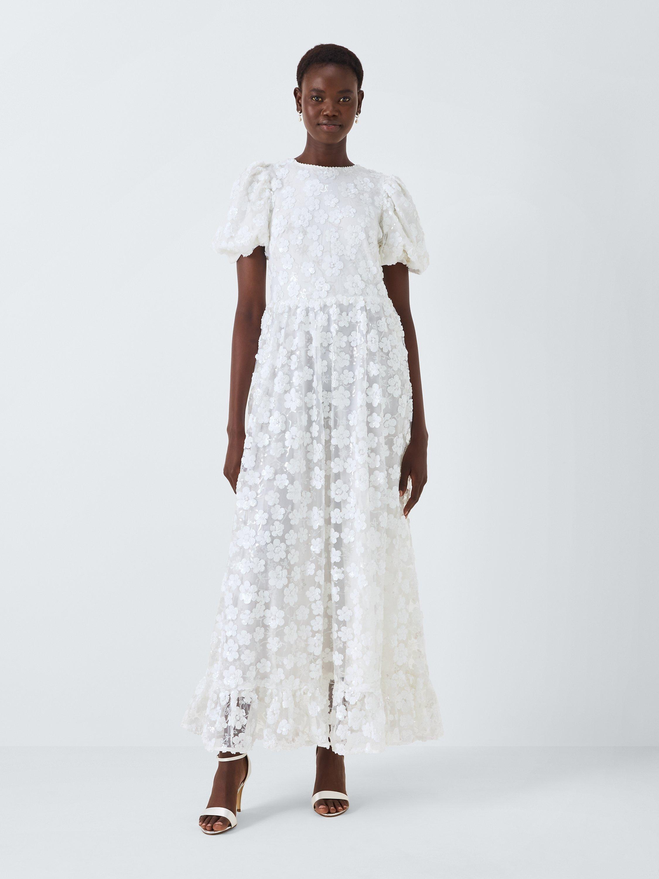 Sister Jane Dream Swan Sequin Tulle Maxi Dress, White