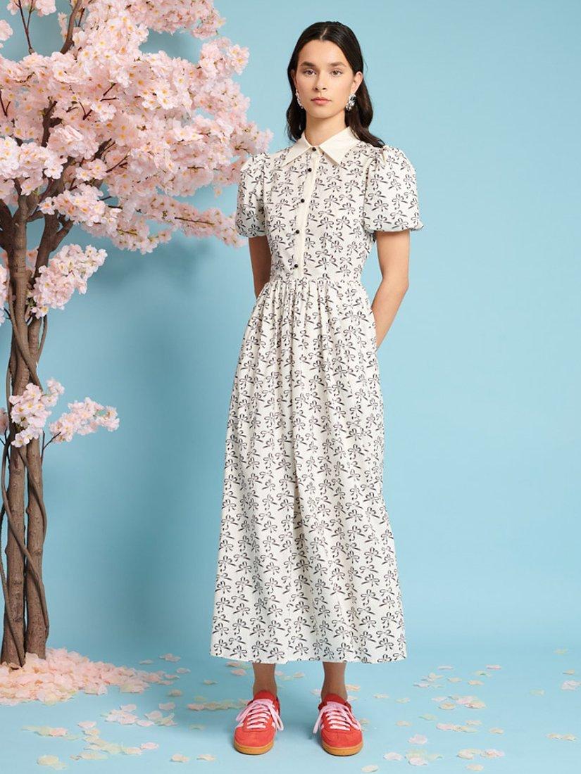 Sister Jane Ribbons Print Midi Dress, Black/Multi