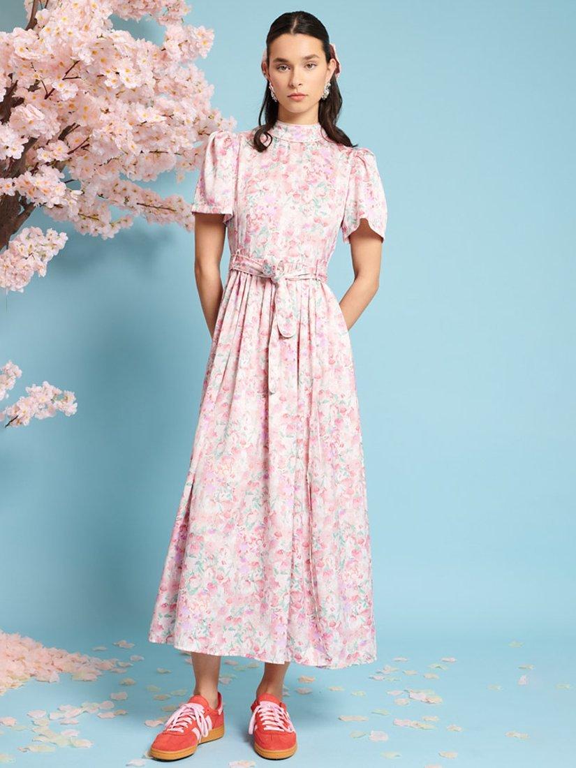 Sister Jane Kanzan Floral Print Midi Dress, Pink