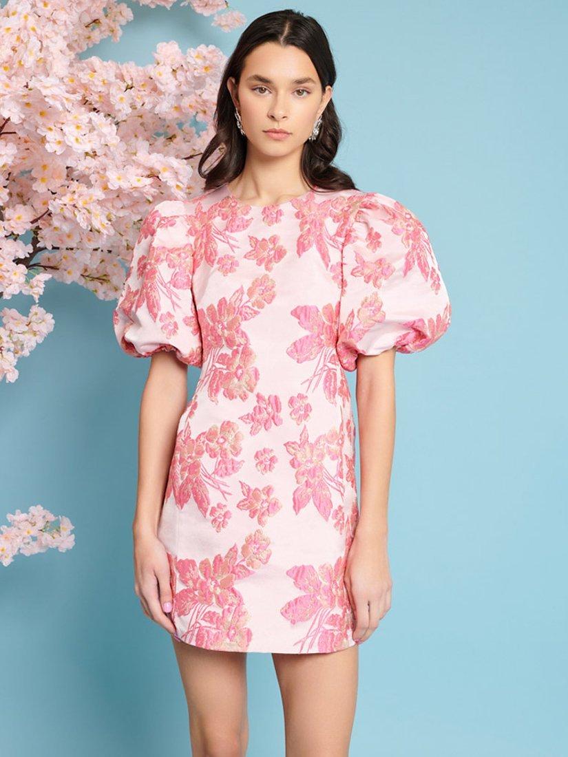 Sister Jane Floret Jacquard Mini Dress, Pink