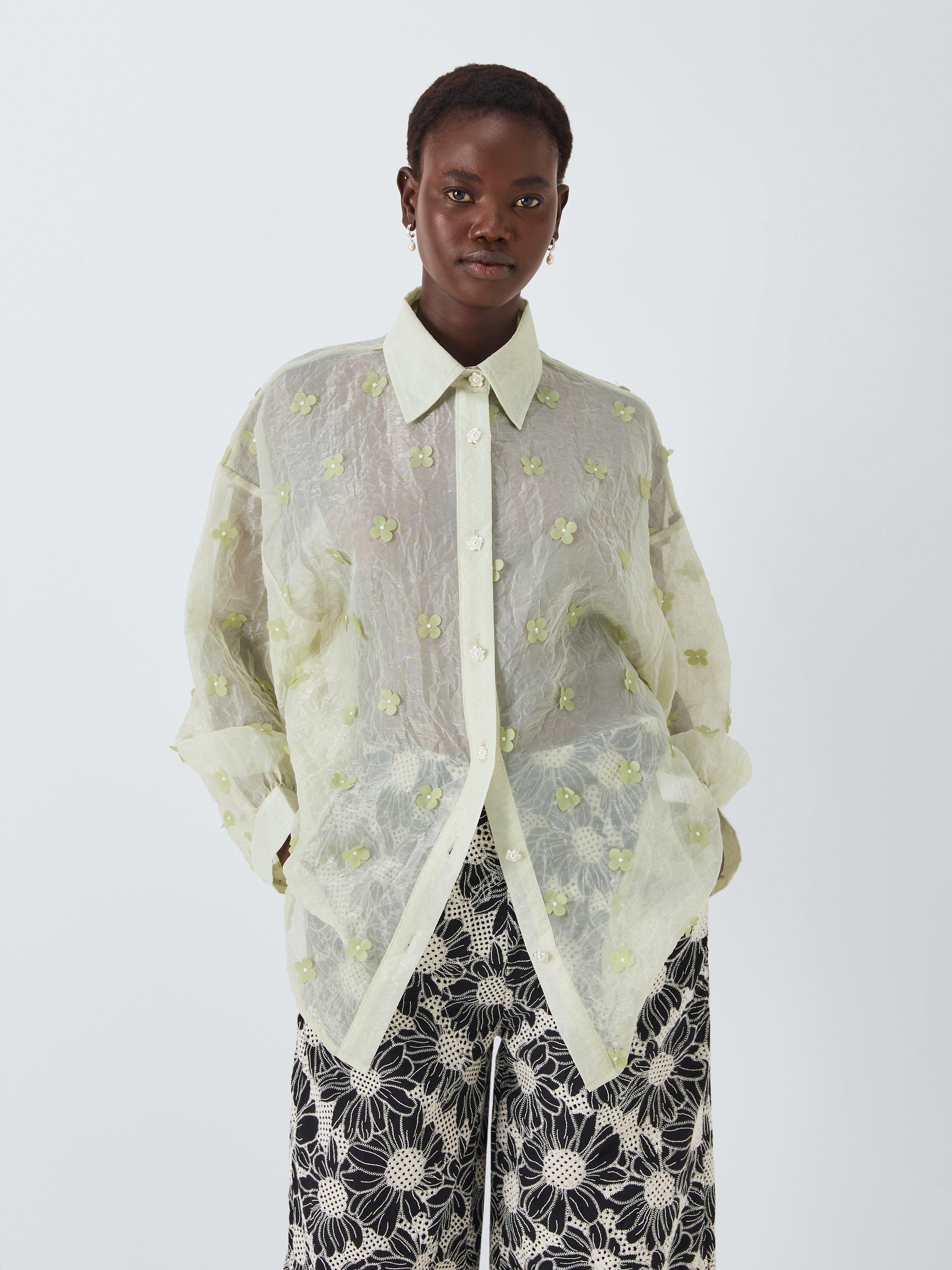 Sister Jane Dream Eden Floral Oversized Shirt, Green