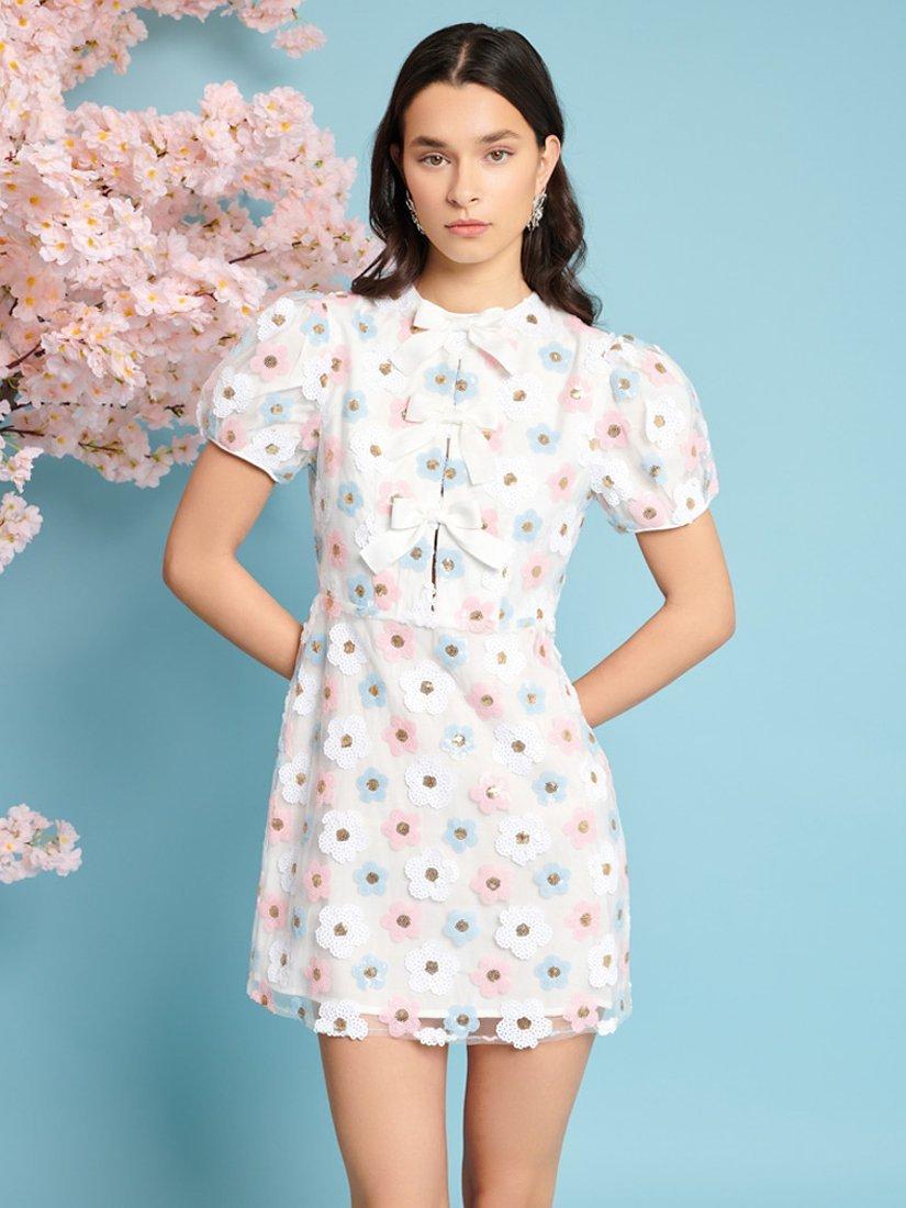 Sister Jane Garden Sequin Mini Dress, Ivory/Multi