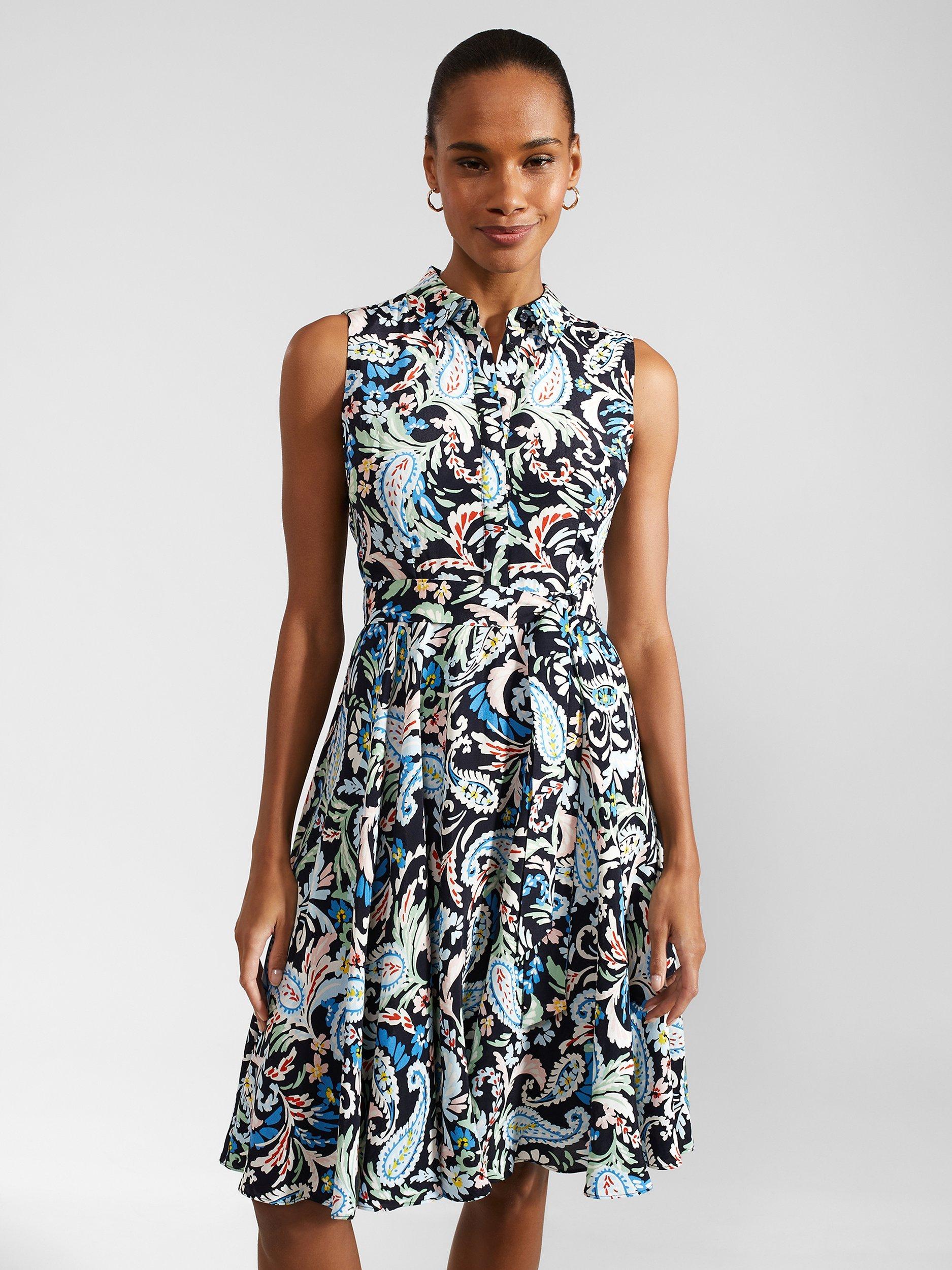 Product image 4 of 8, which shows Hobbs Petite Belinda Shirt Dress, Multi, 12