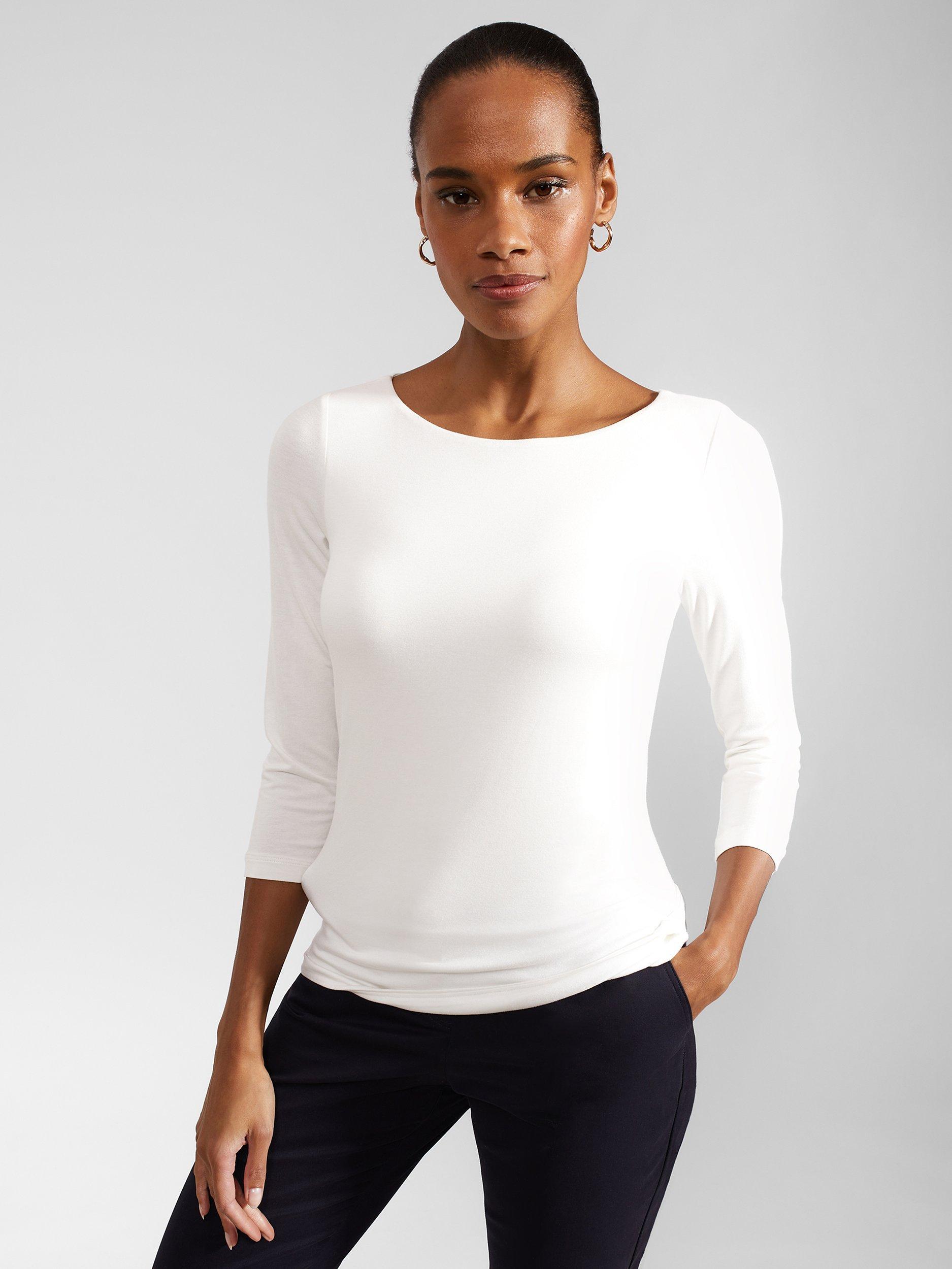 Hobbs Sonya Jersey Top, Ivory