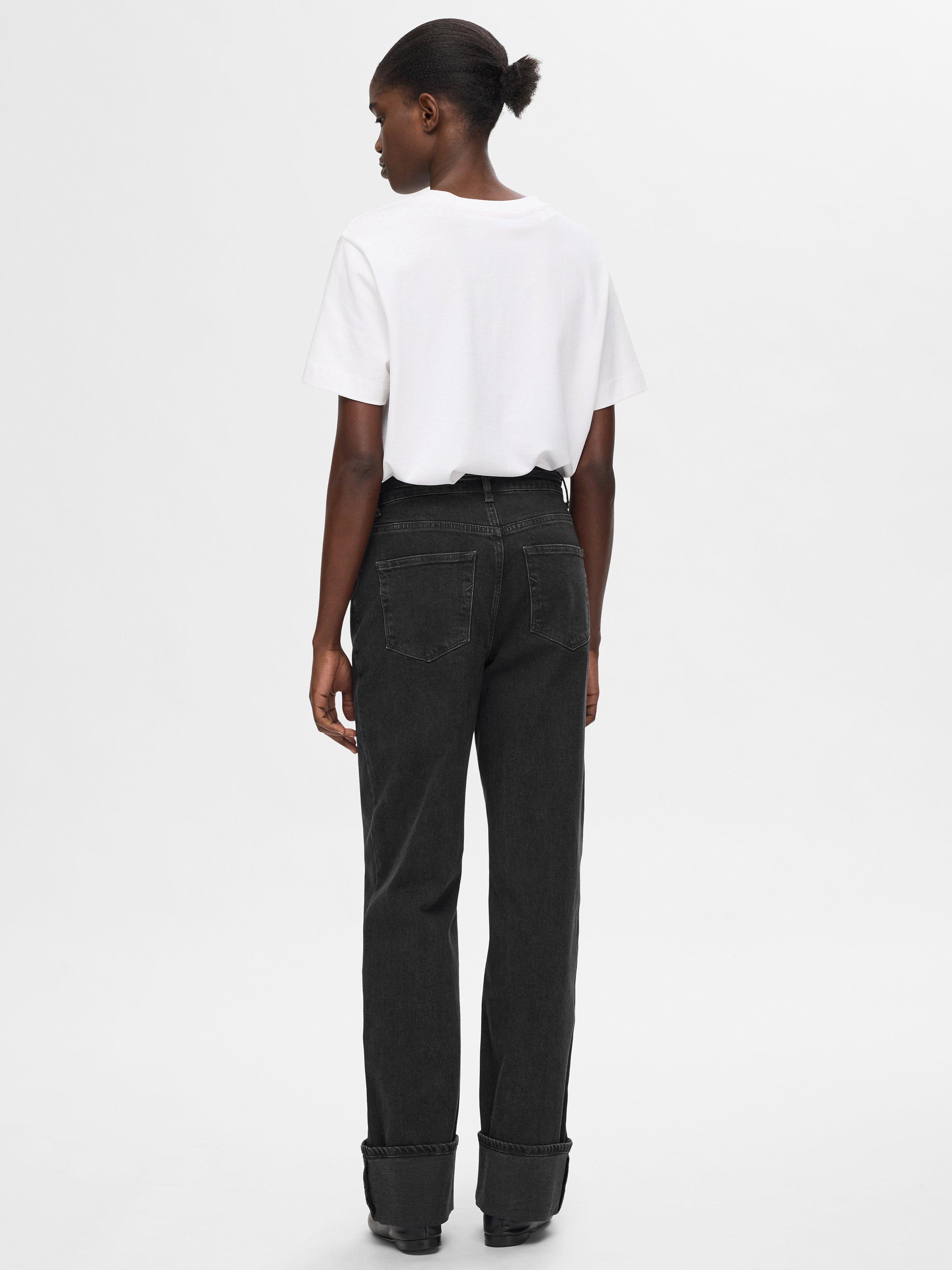 Product image 4 of 4, which shows Selected Roby Organic Cotton Blend Jeans, Black, 26
