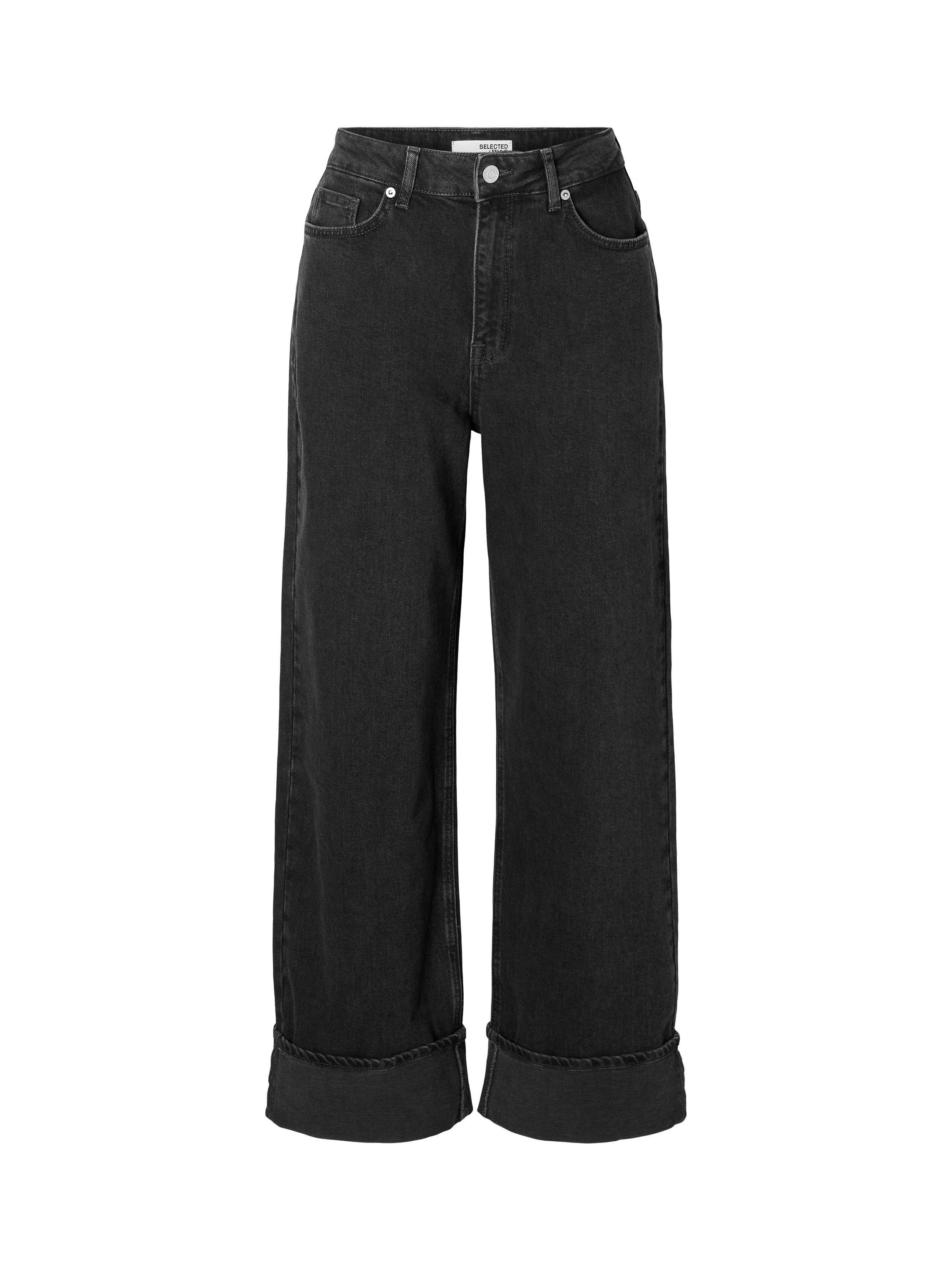 Product image 3 of 4, which shows Selected Roby Organic Cotton Blend Jeans, Black, 26