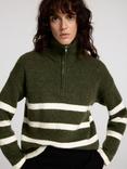 SELECTED FEMME Maline Stripe Wool Blend Jumper, Kalamata