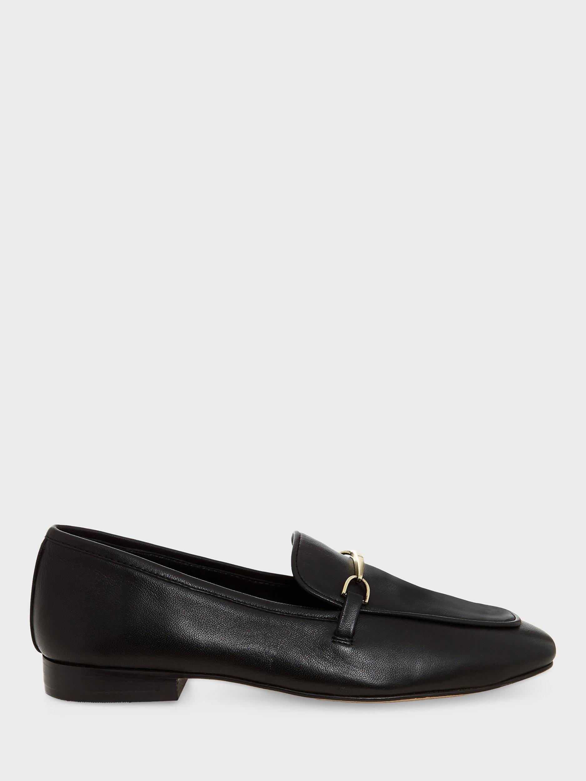 Hobbs Raegan Metal Bar Trim Leather Loafers, Black