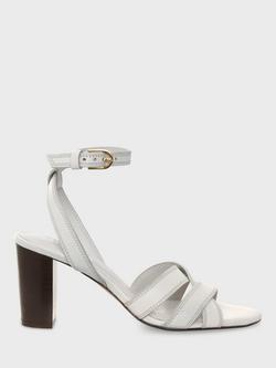 Hobbs Portia Stitch Detail Leather Sandals, Ivory, Ivory