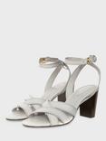 Hobbs Portia Stitch Detail Leather Sandals, Ivory