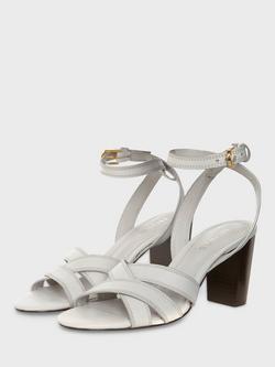 Hobbs Portia Stitch Detail Leather Sandals, Ivory - view 2, Ivory