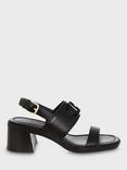 Hobbs Nell Mid Block Heel Leather Sandals, Black