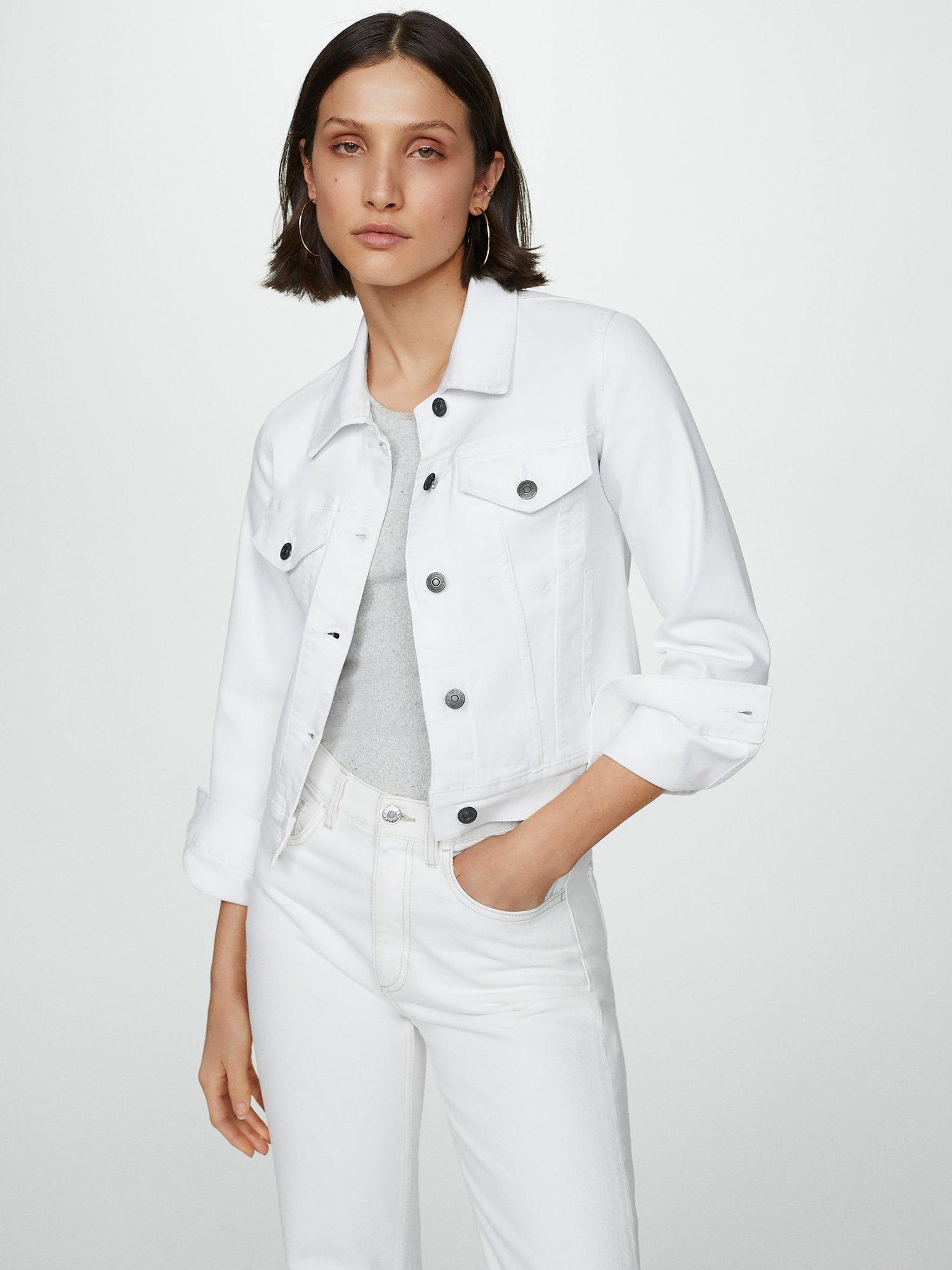 Mango white denim jacket hotsell