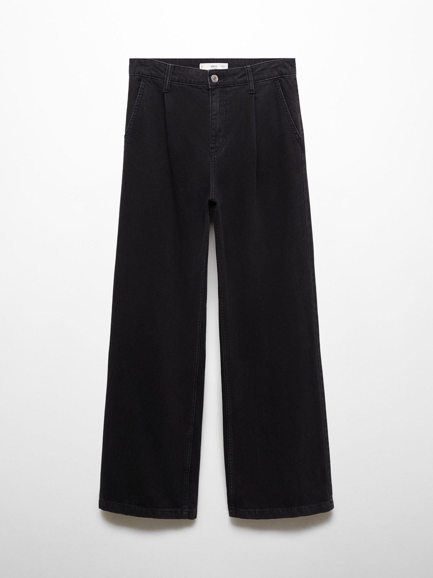 Product image 3 of 7, which shows Mango Arletita Straight Pleated Jeans, Open Grey, 4