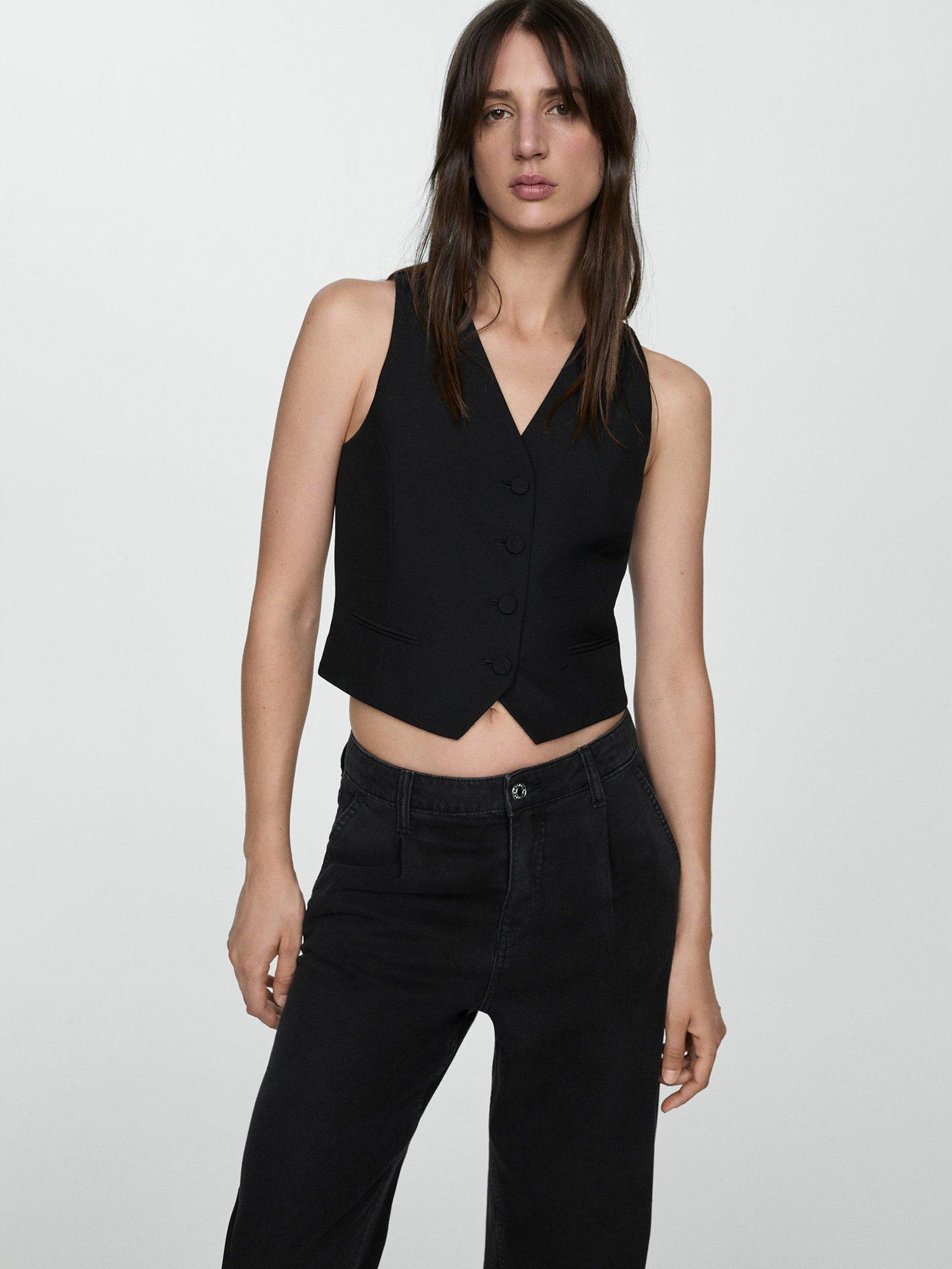 Product image 5 of 7, which shows Mango Arletita Straight Pleated Jeans, Open Grey, 4
