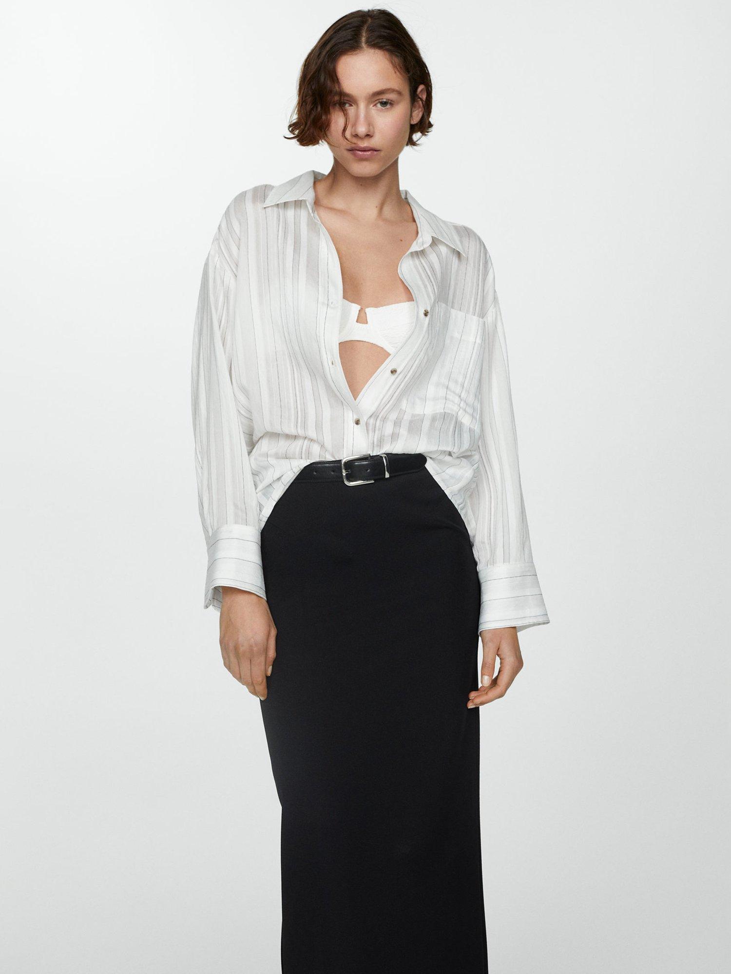 Mango Zaro Stripe Shirt, White