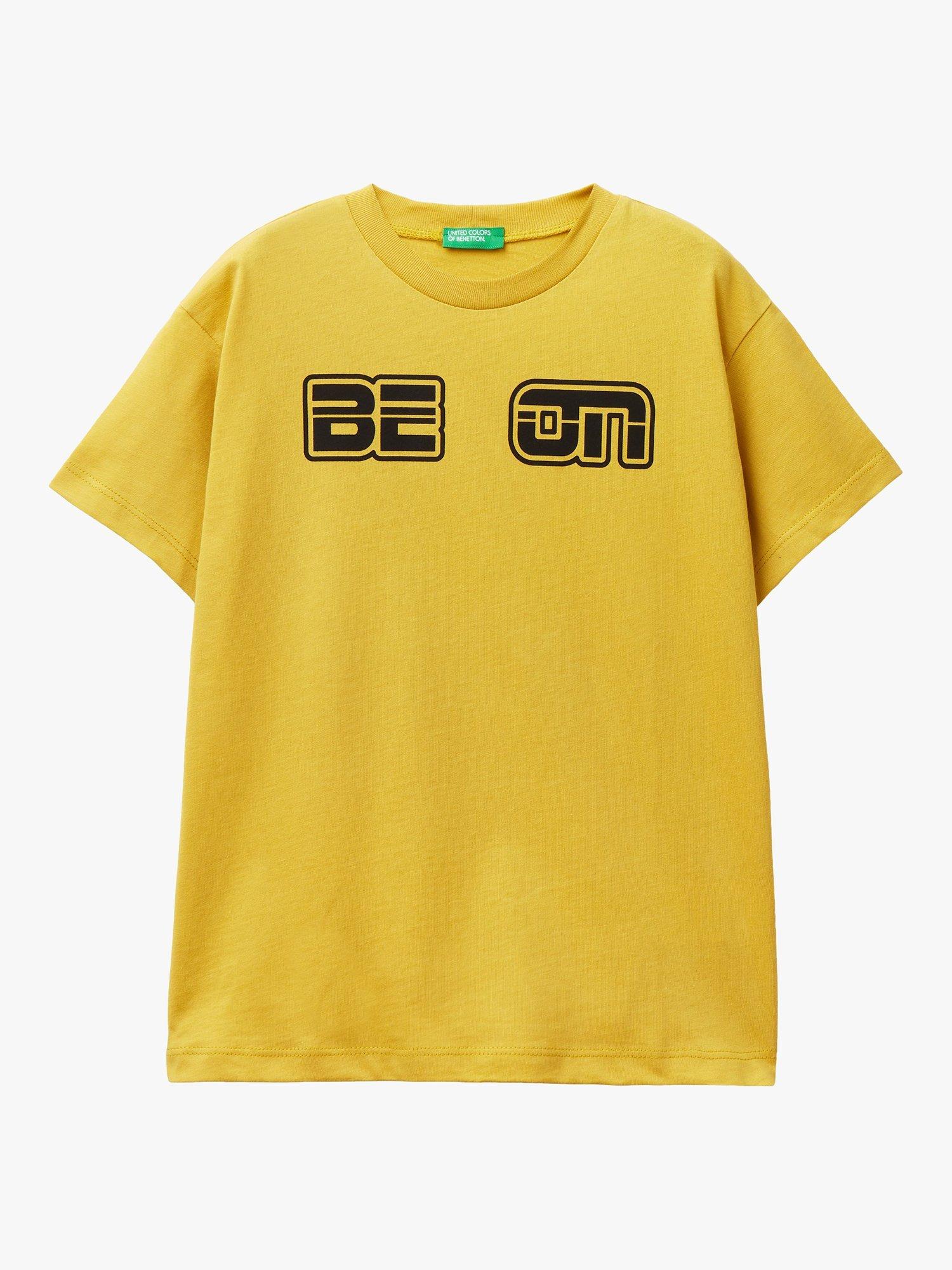 Benetton Kids' Be On Short Sleeve T-Shirt, Ochre