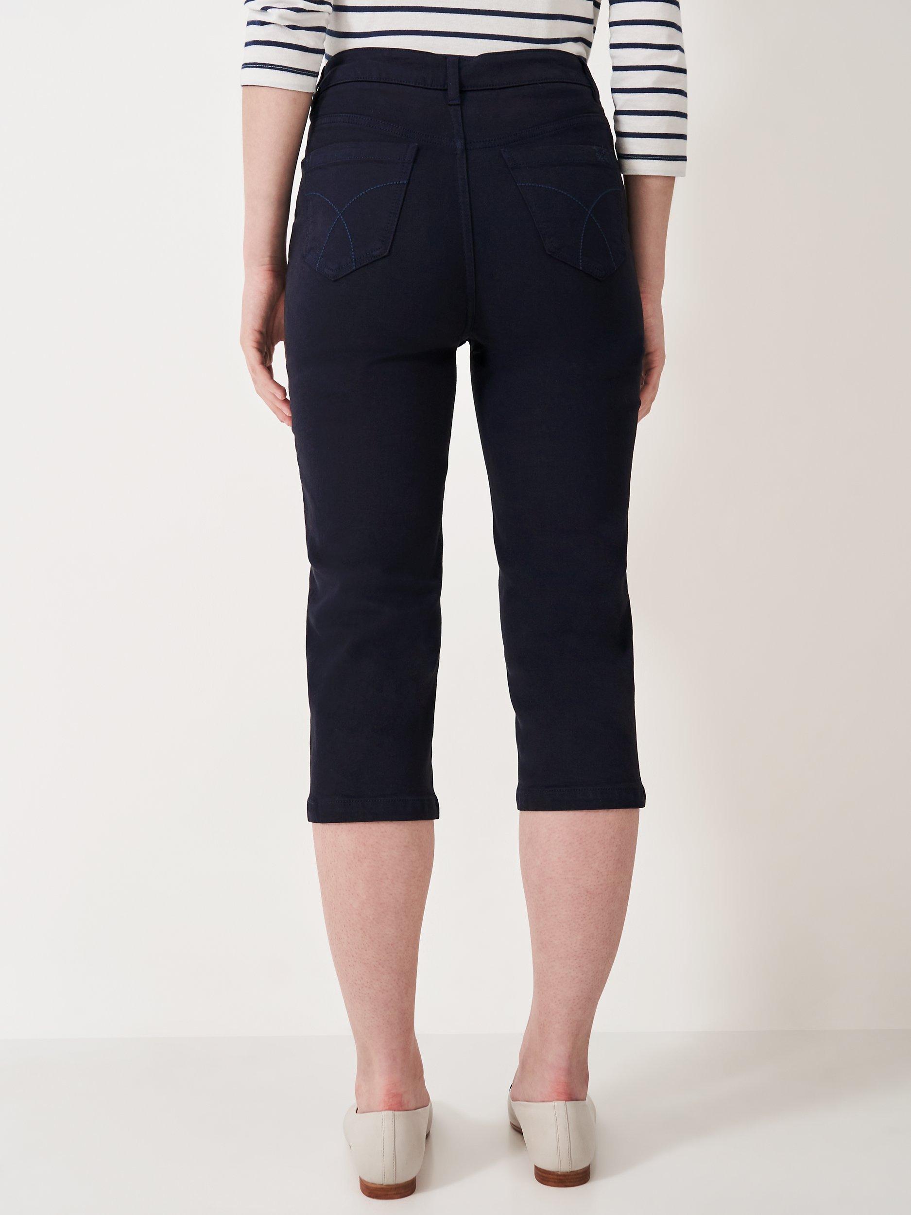 Product image 2 of 5, which shows Crew Clothing Mia Cropped Jeans, Navy Blue, 8