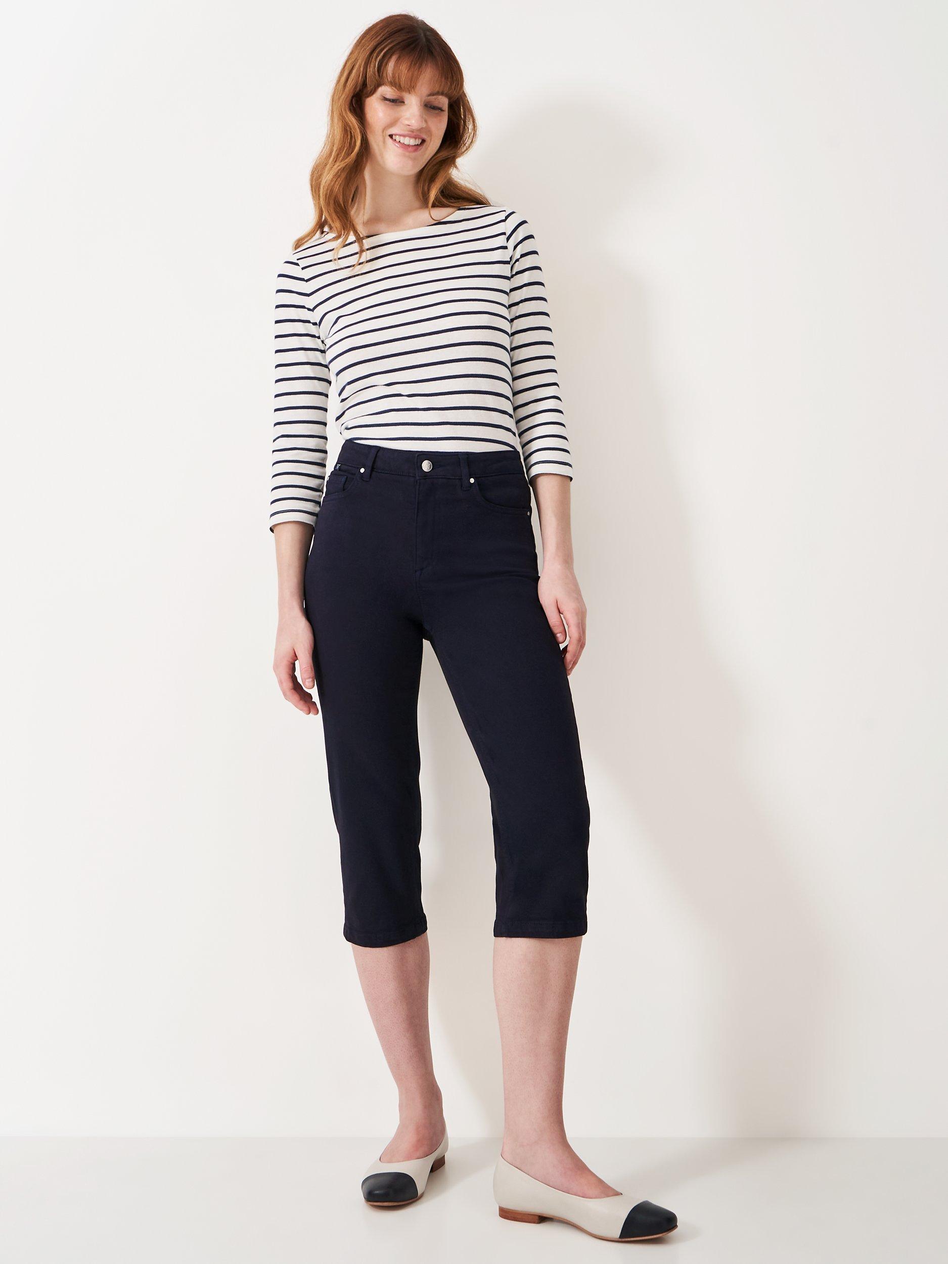 Crew Clothing Mia Cropped Jeans, Navy Blue, 8