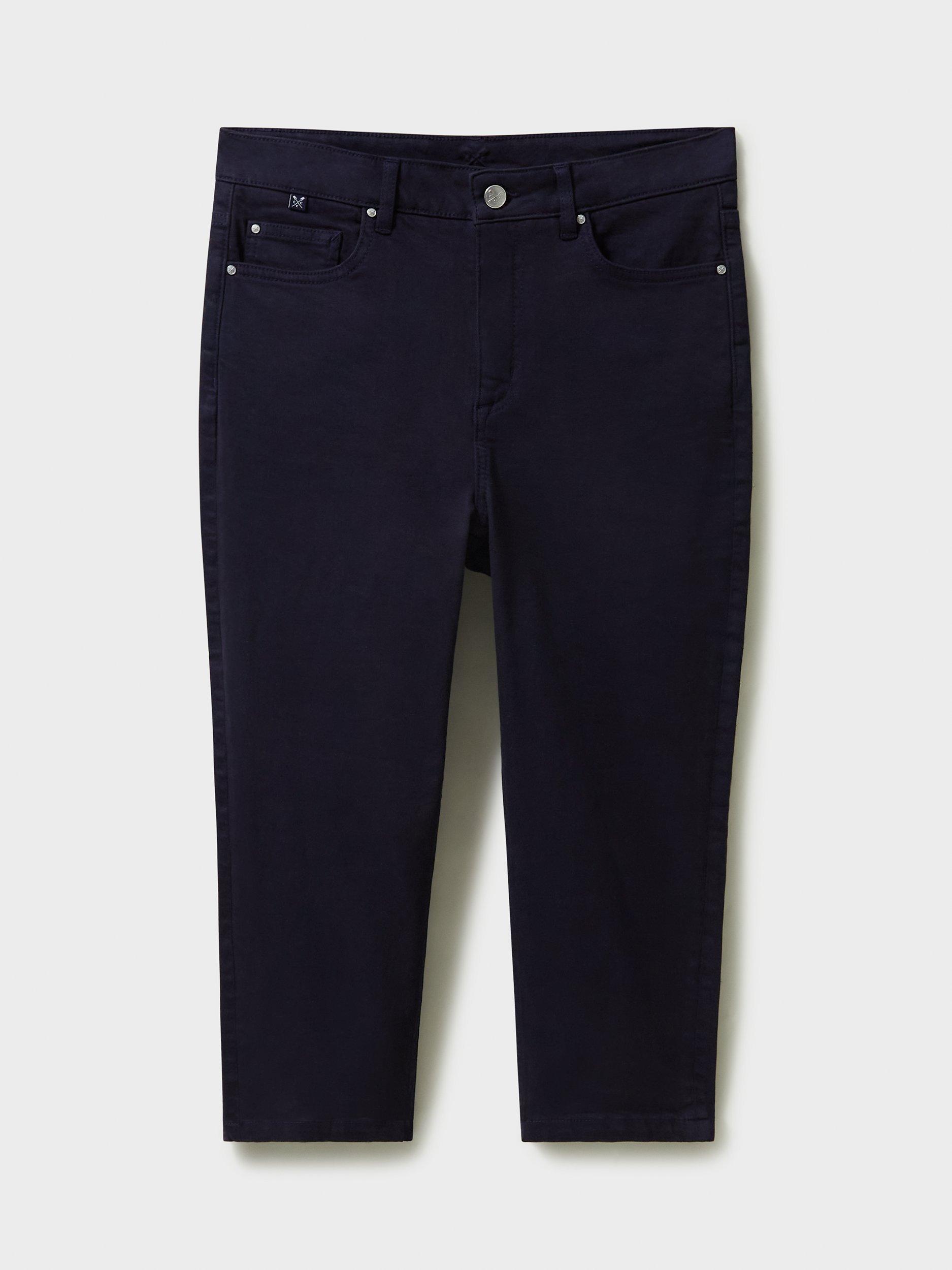 Product image 4 of 5, which shows Crew Clothing Mia Cropped Jeans, Navy Blue, 8