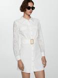 Mango Shirly Broderie Anglaise Mini Shirt Dress