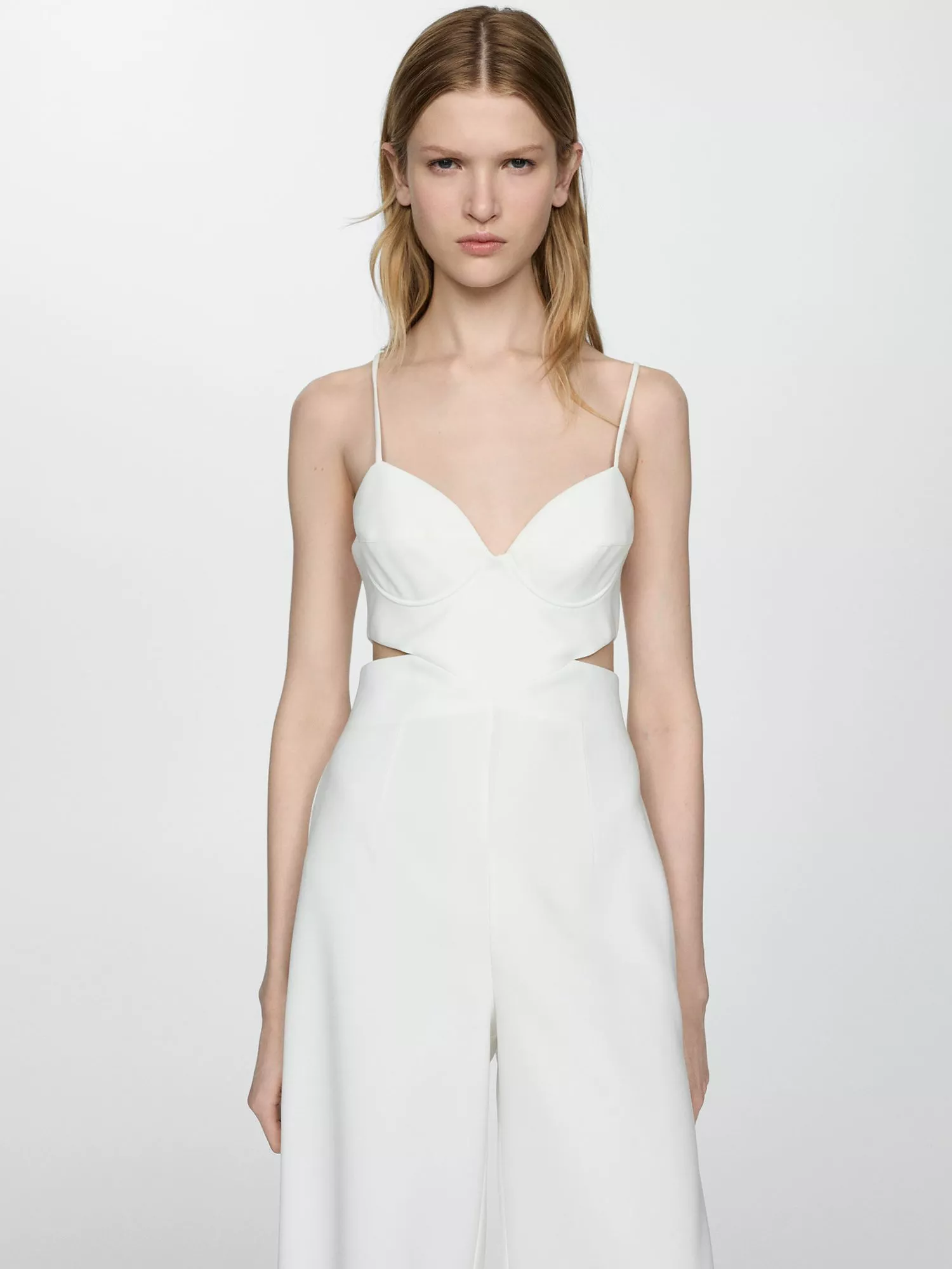 Silk jumpsuit white sales