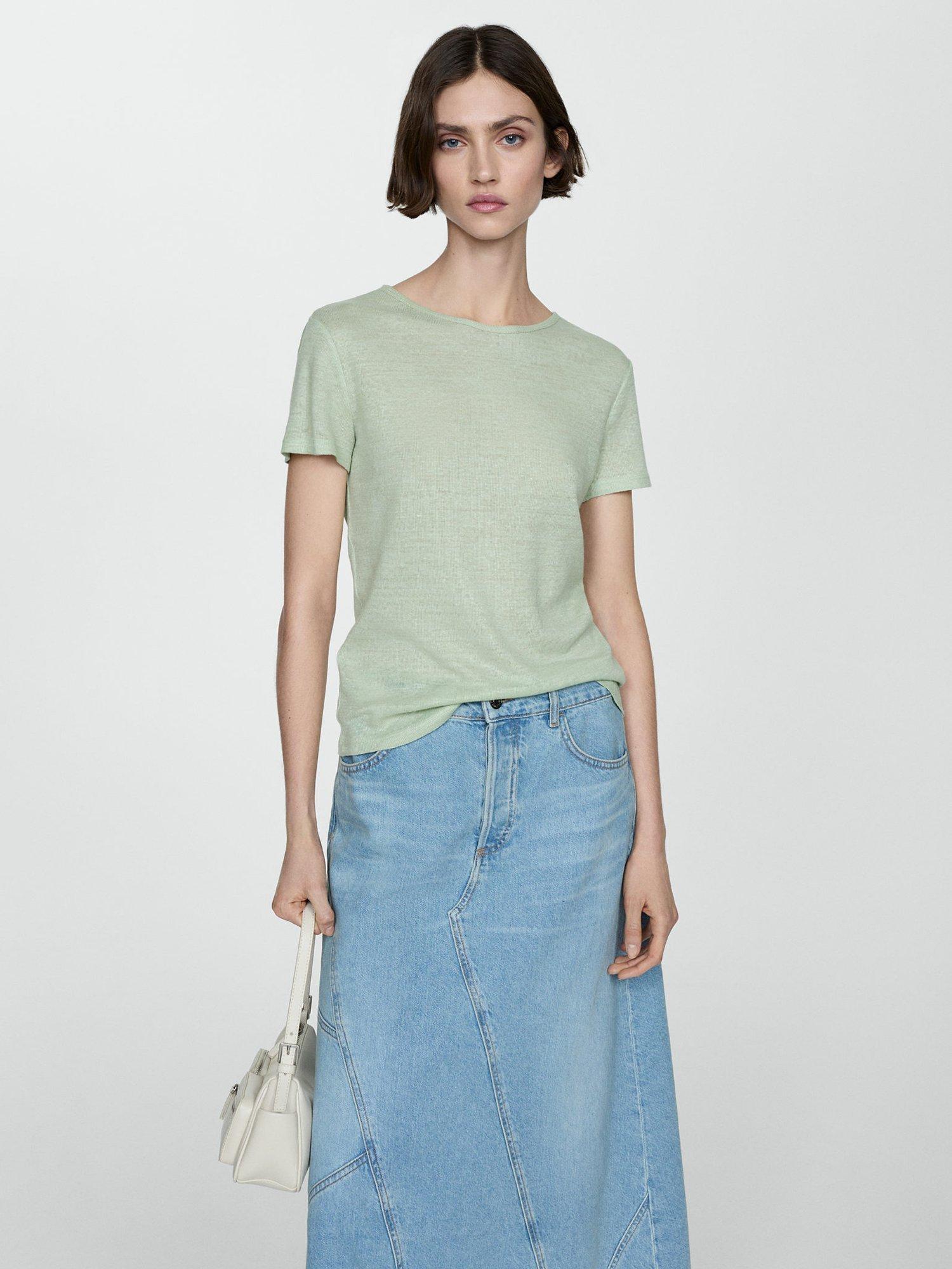 Mango Leno Linen T-Shirt