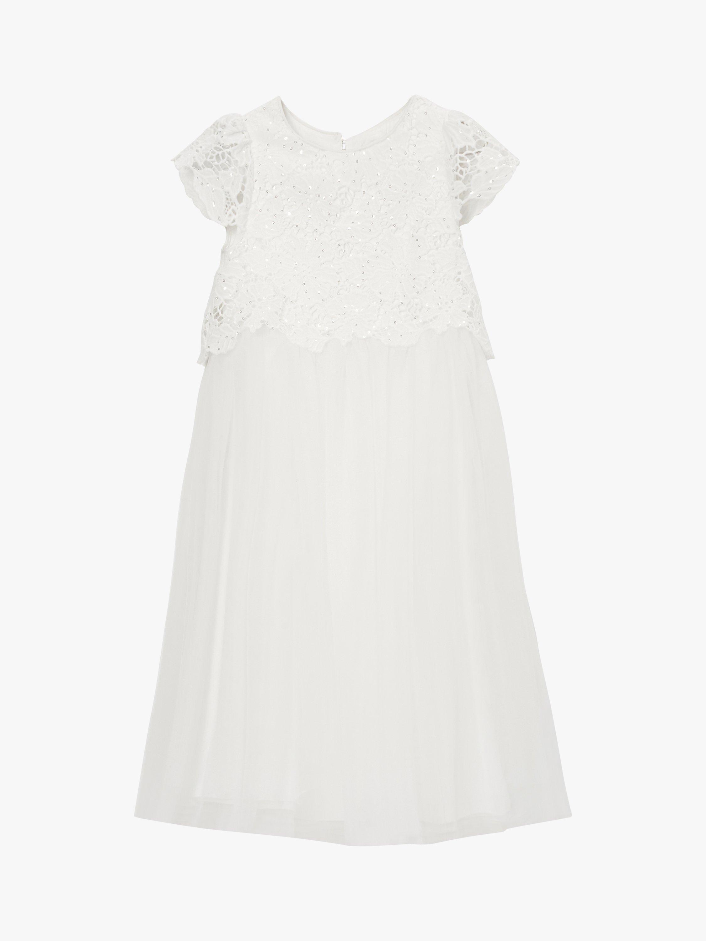 Product image 2 of 3, which shows Angel & Rocket Kids' Esme Lace Dress, Ivory, 2 years