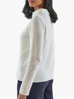 Pure Collection Cable Knit Cotton Jumper - view 2, White