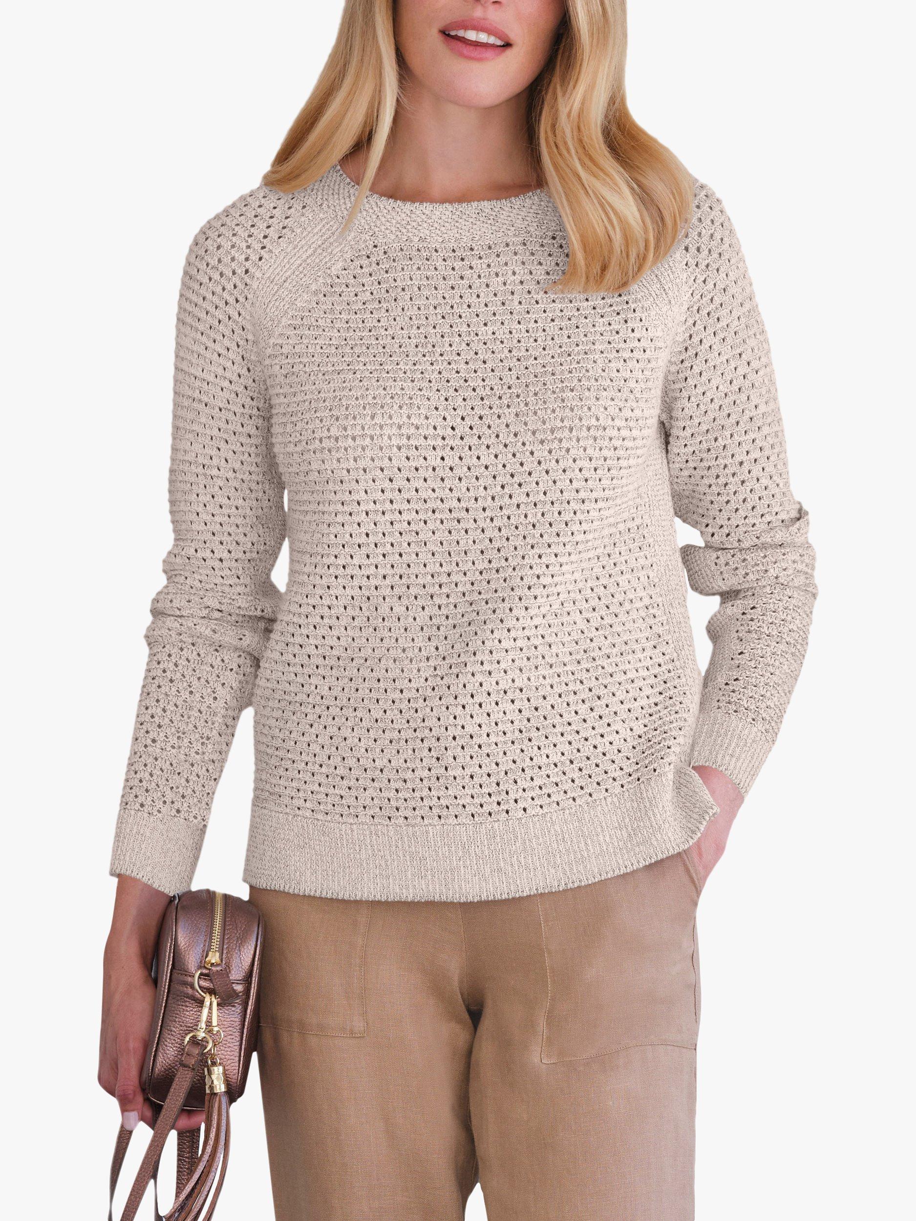 Product image 1 of 3, which shows Pure Collection Organic Cotton Metallic Jumper, Natural, 10
