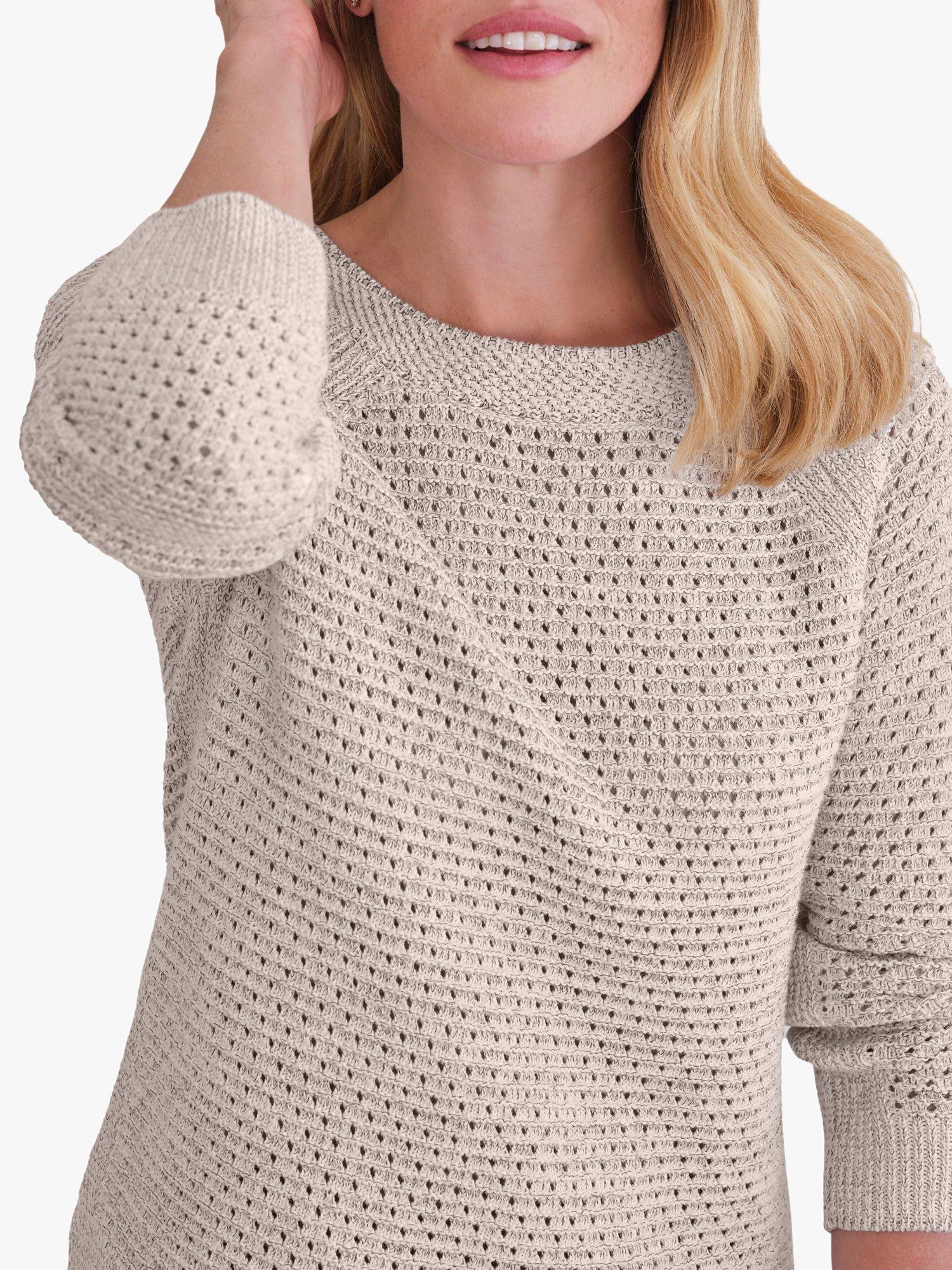 Product image 3 of 3, which shows Pure Collection Organic Cotton Metallic Jumper, Natural, 10
