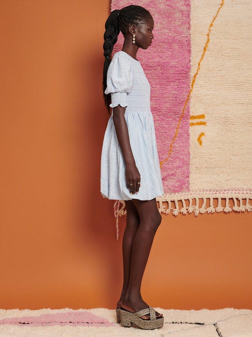 Product image 2 of 6, which shows GHOSPELL Talia Bubble Dress, Blue, 6