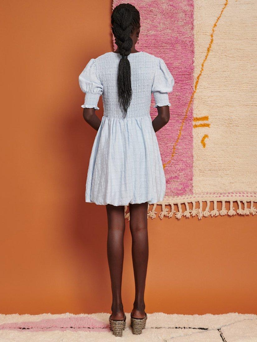 Product image 3 of 6, which shows GHOSPELL Talia Bubble Dress, Blue, 6