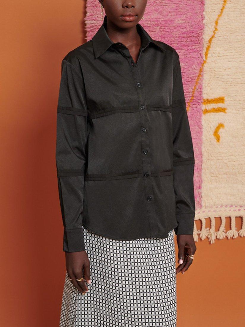 GHOSPELL Ruth Panelled Shirt, Black