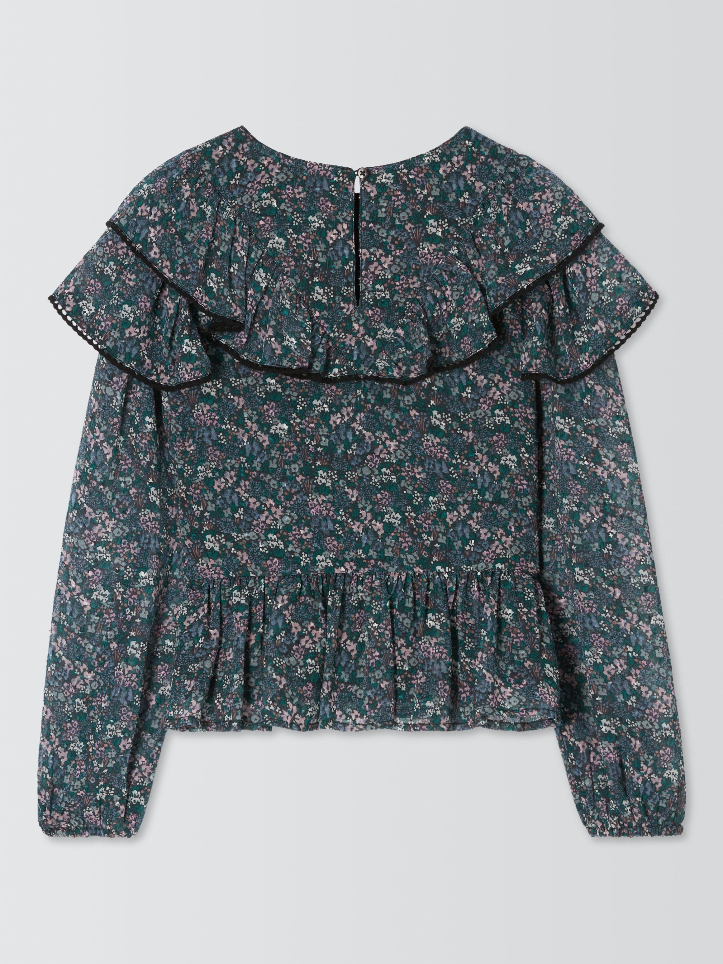 Product image 7 of 7, which shows John Lewis Kids' Floral Ruffle Top, Multi, 8 years