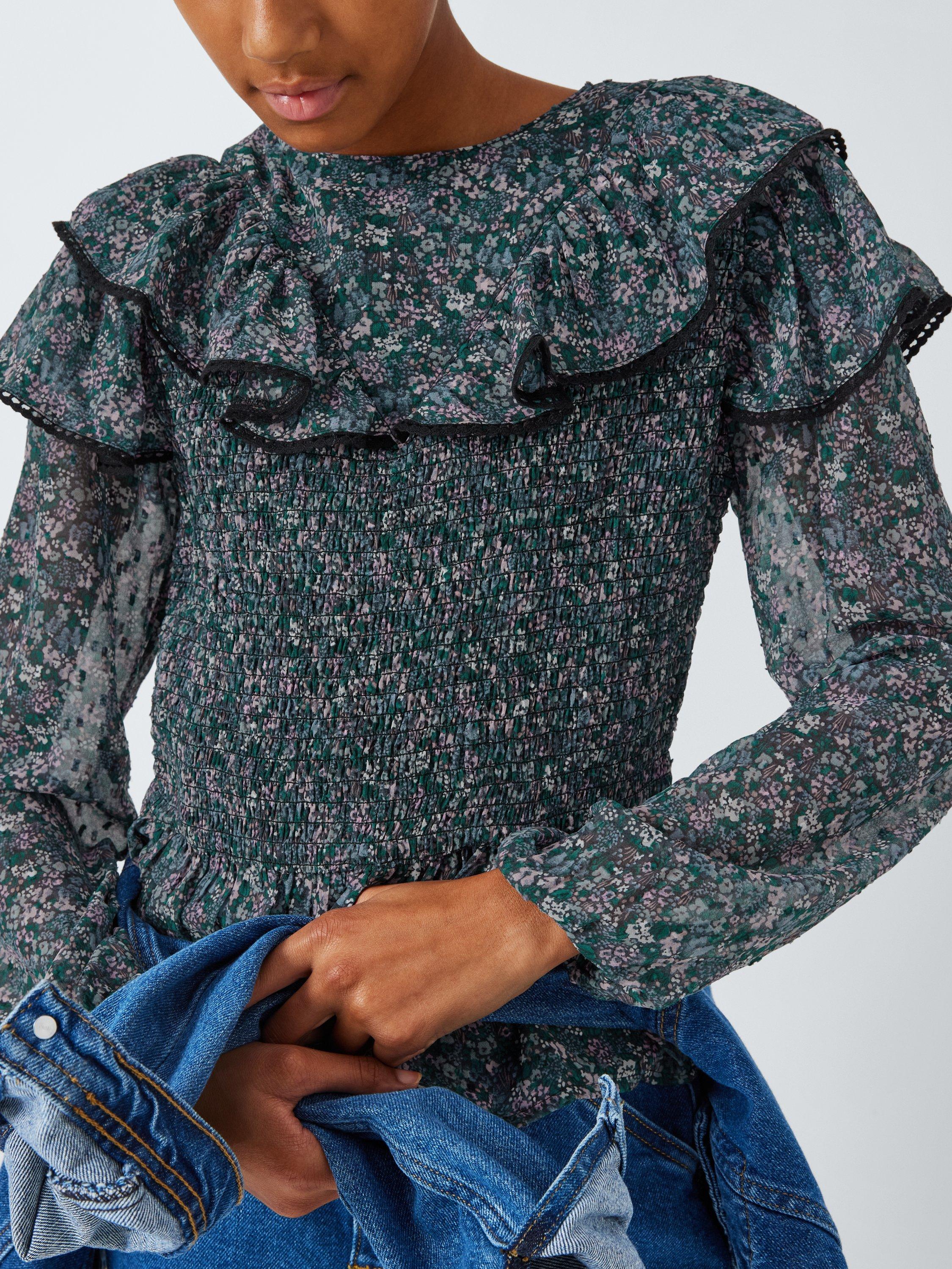 Product image 5 of 7, which shows John Lewis Kids' Floral Ruffle Top, Multi, 8 years
