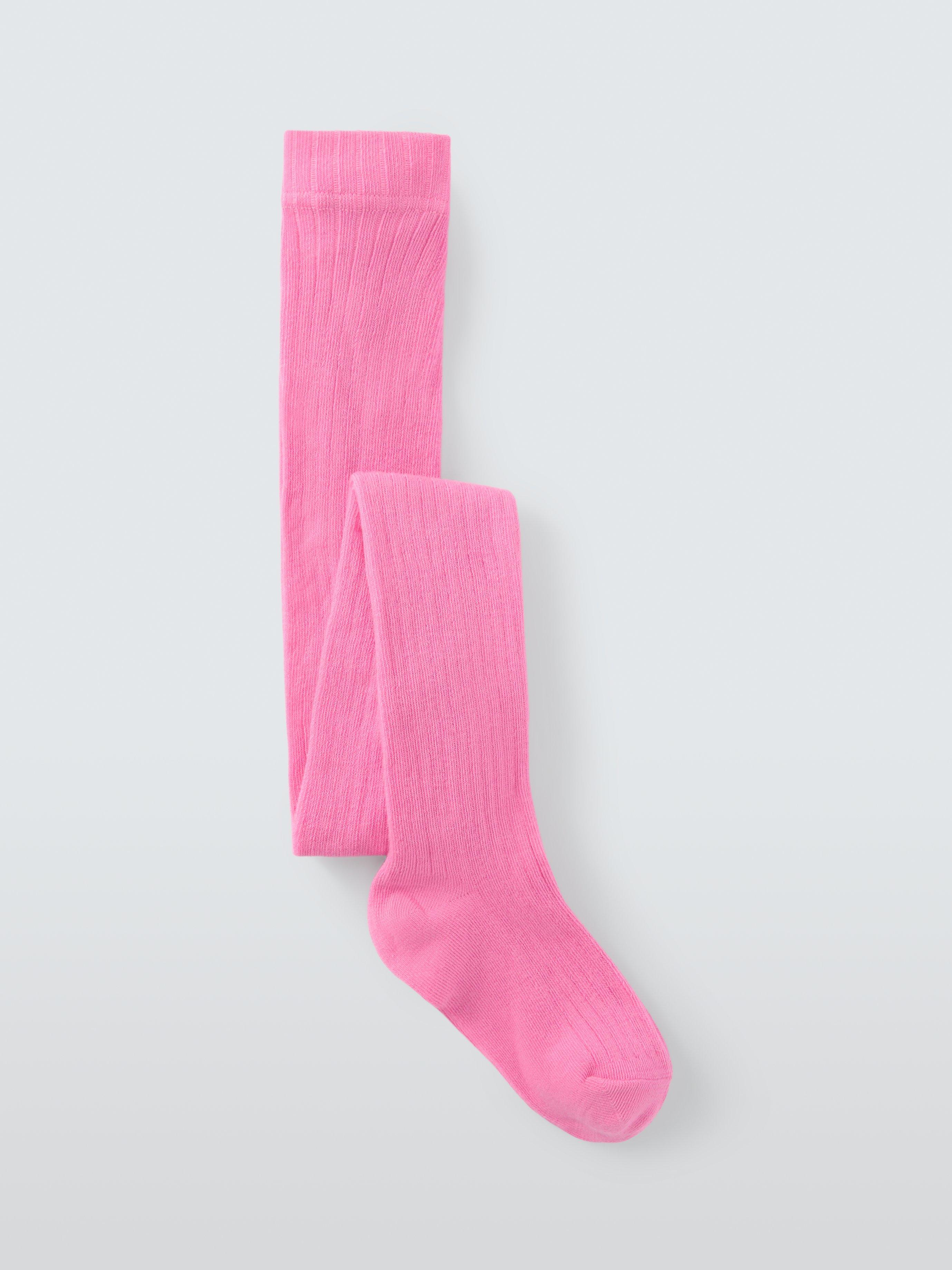 John Lewis Kids Ribbed Tights Pink