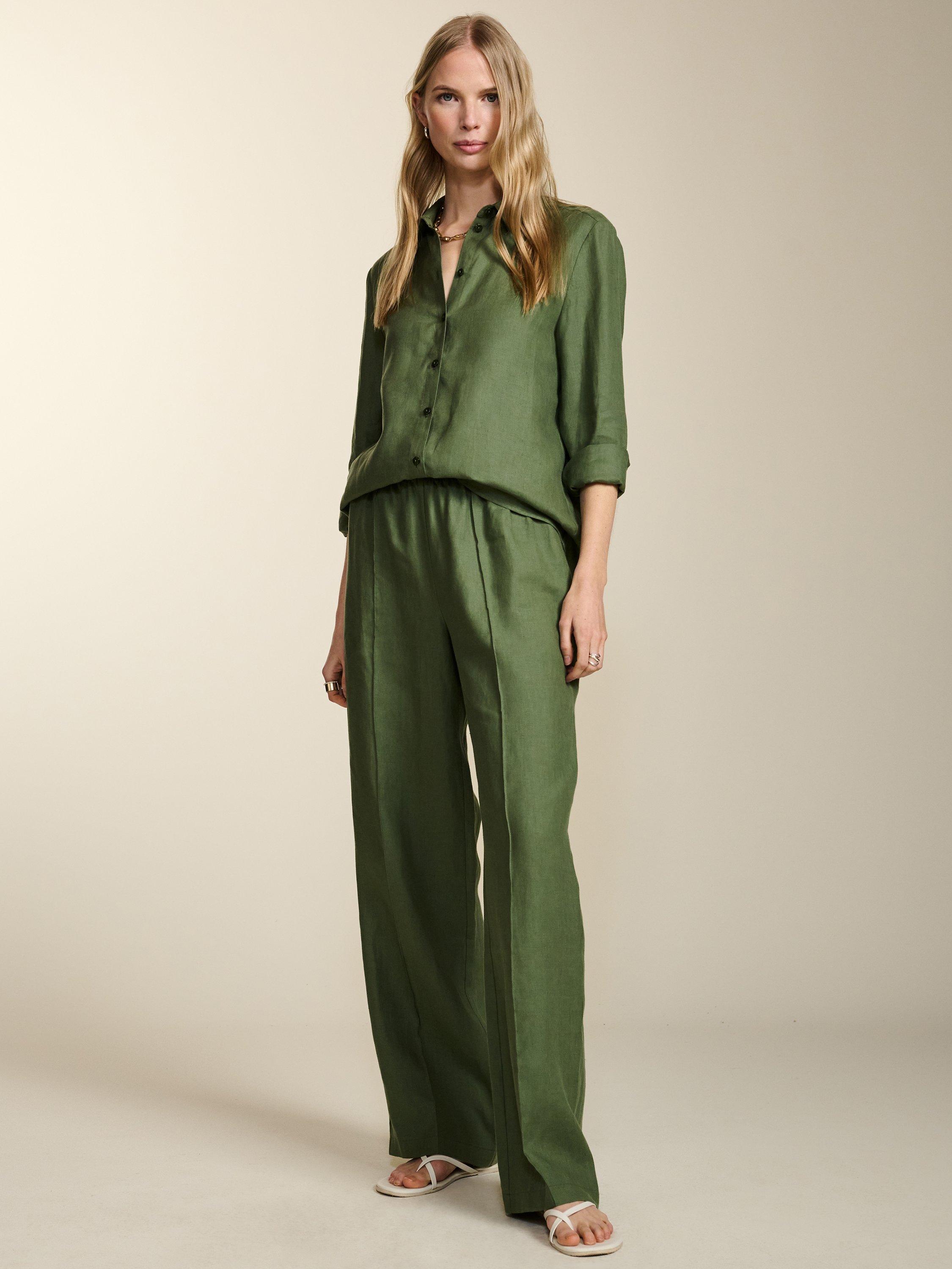 Baukjen Yvonne Hemp Trousers, Light Khaki