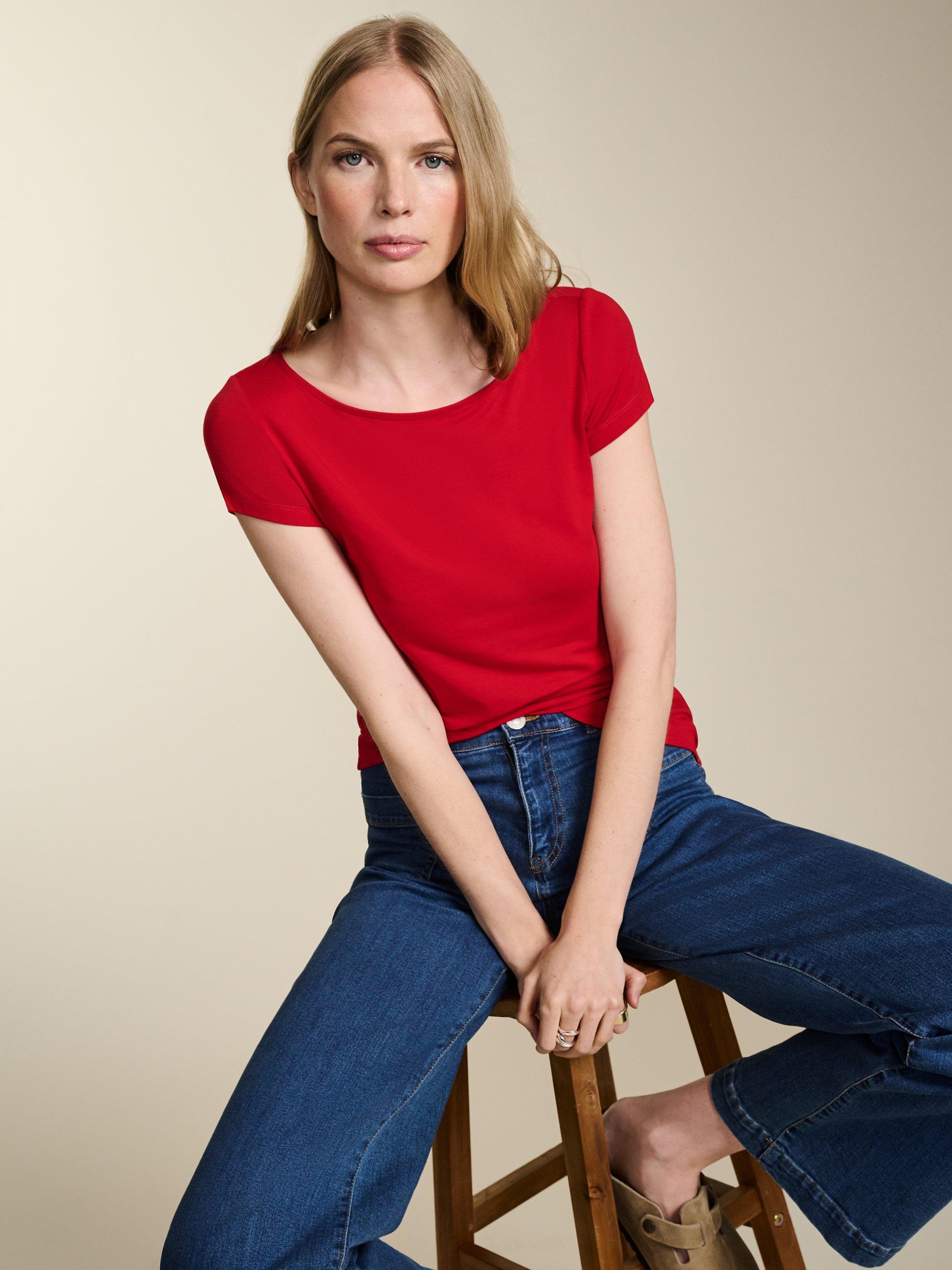 Baukjen Kylie Slim Fit Top, Crimson Red