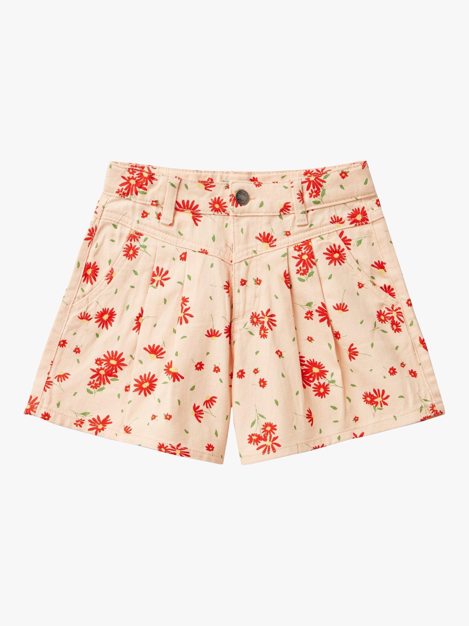Benetton Kids' Floral Print Shorts, Multi