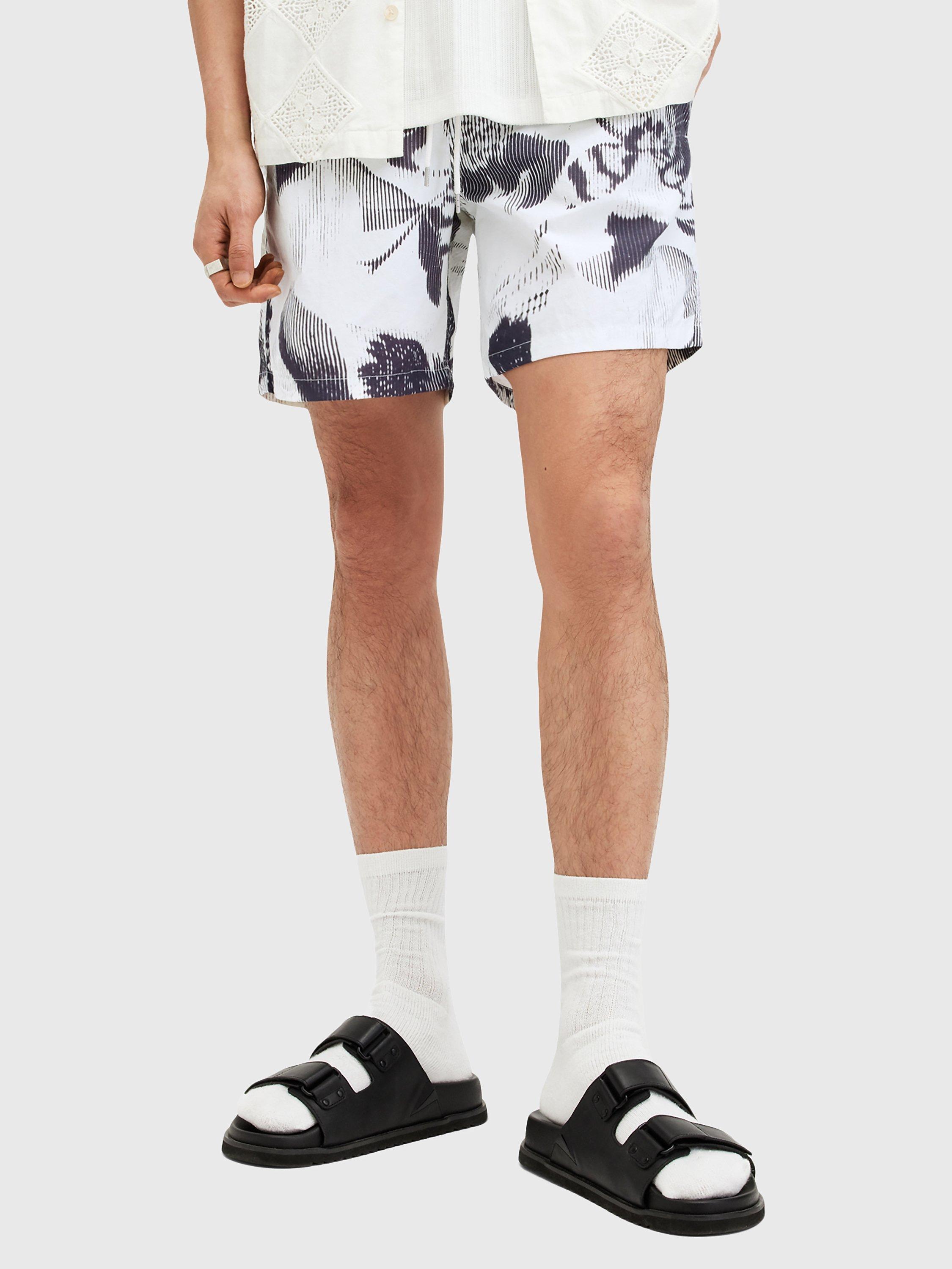 AllSaints Frequency Swim Shorts, White/Multi