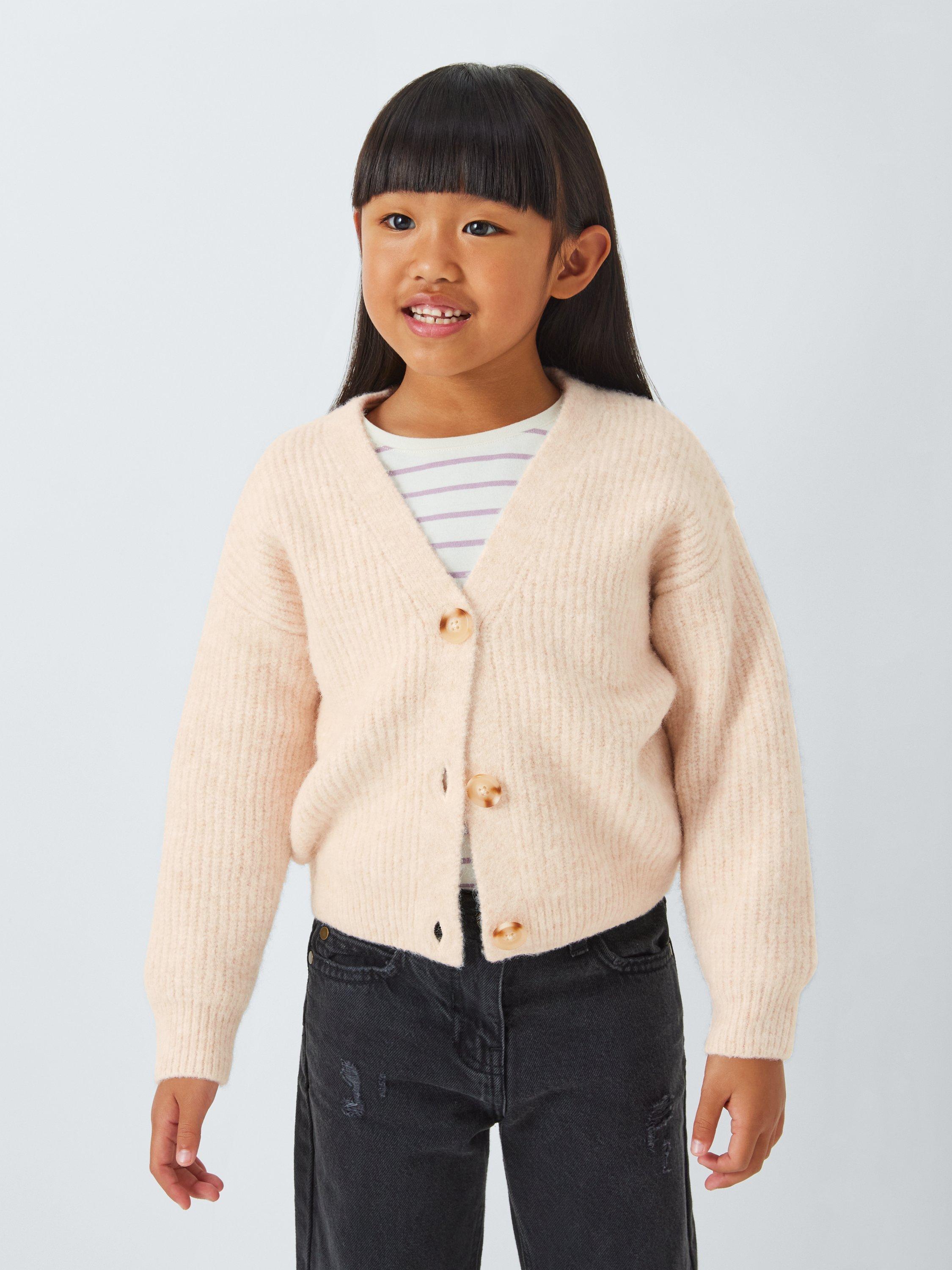 John Lewis Kids Textured Cardigan Cream