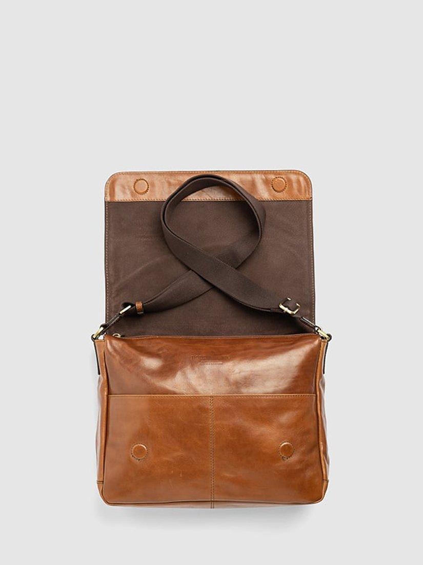 Product image 5 of 5, which shows Rodd & Gunn Cambridge Leather Crossbody Messenger Satchel, Cognac, One Size