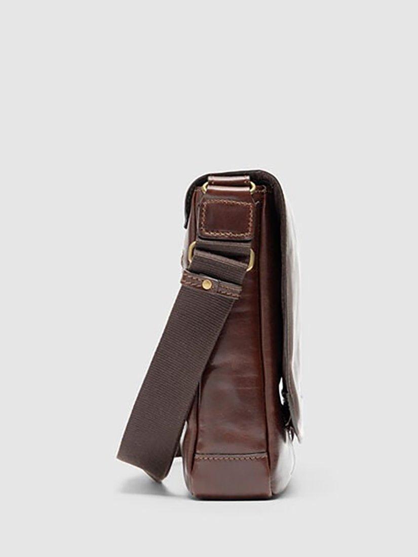 Product image 3 of 6, which shows Rodd & Gunn Cambridge Leather Crossbody Mini Messenger, Chocolate, One Size